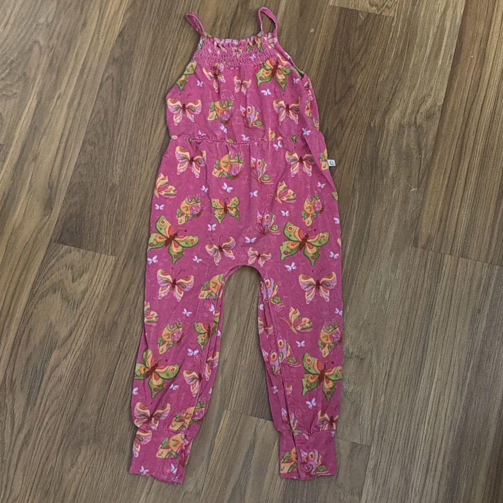 Snuggle Bums 1&-24 Months Baby Girls Tank Romper Outfit Pink Butterfly